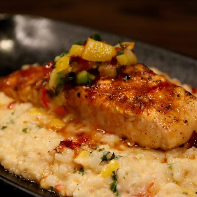 Blackened Salmon Risotto.