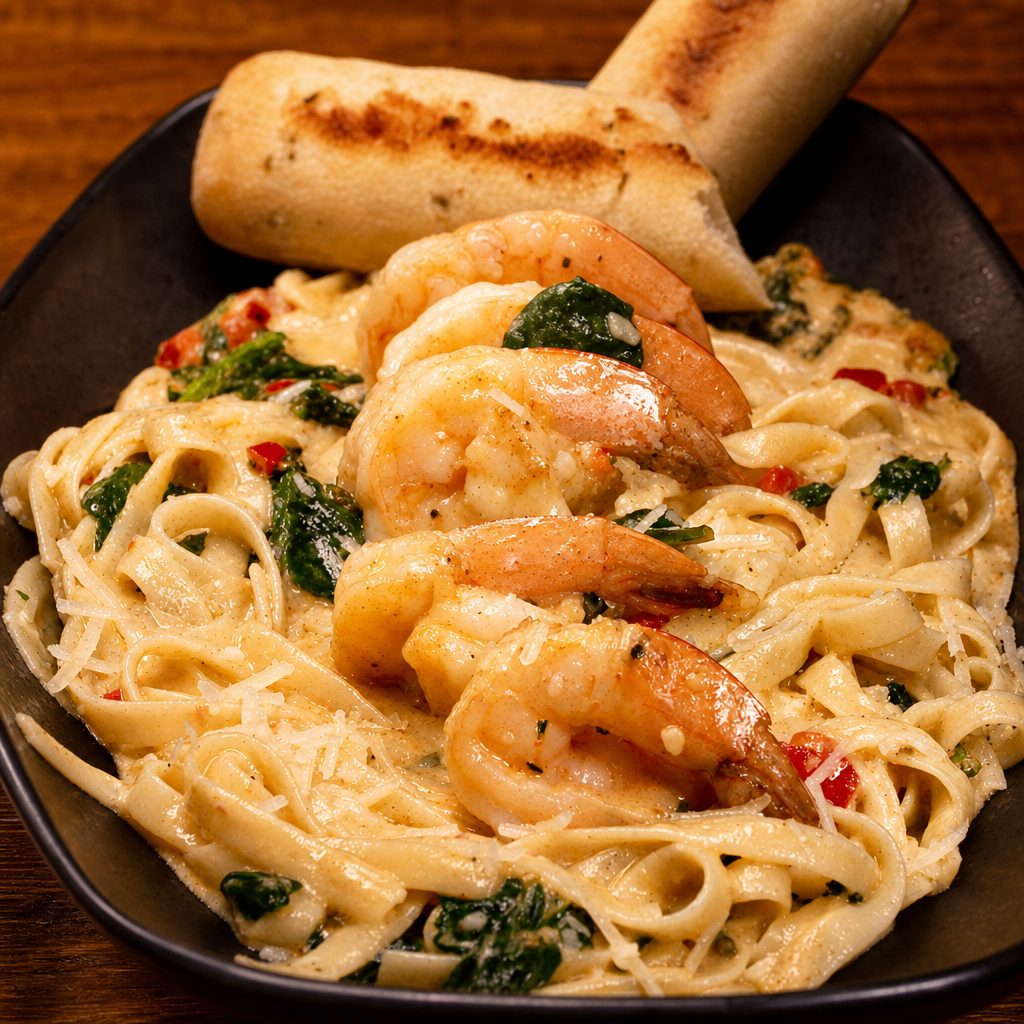 Summer Shrimp Fettuccine.